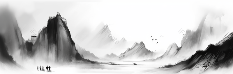 抽象中国风山水意境插画,插画/手绘图,插画/手绘图库,插画/手绘图下载,插画/手绘